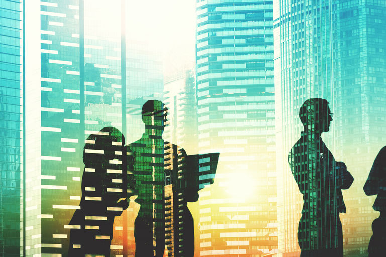Business People Meeting Discussion Cityscape Concept