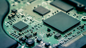 Hightech computer board with chip